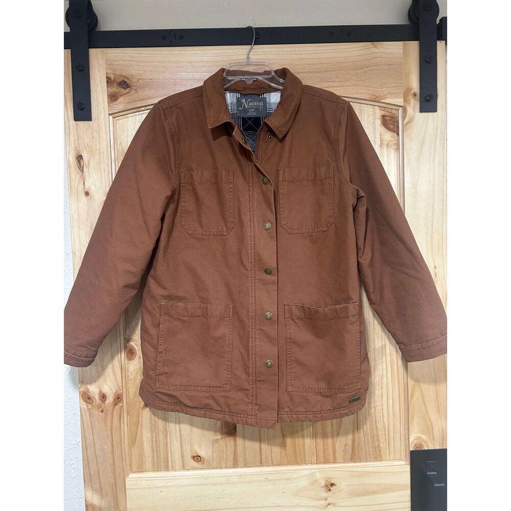 Natural Reflections Bass Pro Women’s Denim Barn Jacket Size Large Flannel Lined